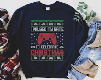 Gamer Sweatshirt, Gaming Christmas Sweater, Geeky Christmas, Funny Ugly Christmas Sweater, Video Game Ugly Sweater
