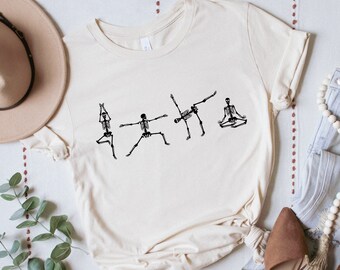 Yoga Skeleton Shirt, Yoga Instructor TShirt, Yoga Teacher Halloween, Skeletons Yoga T-Shirt, Yoga Lover Shirt, Funny Yoga Tee