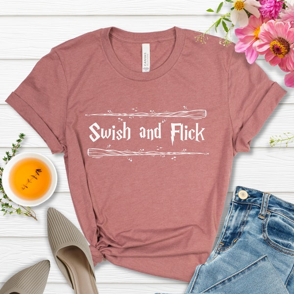 Swish and Flick Shirt, Magic School TShirt, Wizard School T-Shirt, Magic Spell Tee, HP Inspired, Universal Vacation, Charms