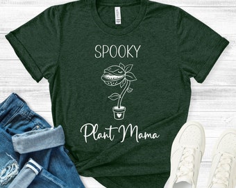 Spooky Plant Mama T-Shirt, Halloween Carnivorous Plant Tee
