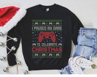 Gamer Sweatshirt, Gaming Christmas Sweater, Geeky Christmas, Funny Ugly Christmas Sweater, Video Game Ugly Sweater