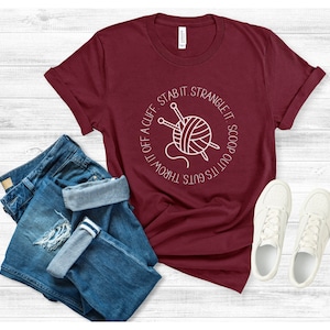 Funny Knitting Shirt, Gift for Knitter, Knit Tee, Knitter T-Shirt, Knit Gift, Knitter Gift, Gift for Knitting Lover, Funny Knitter TShirt Maroon