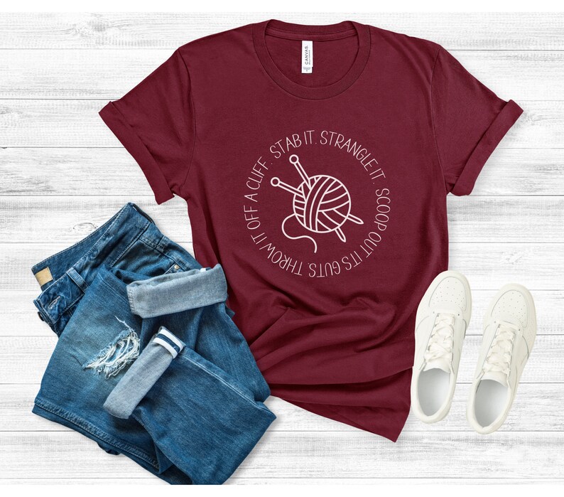 Funny Knitting Shirt, Gift for Knitter, Knit Tee, Knitter T-Shirt, Knit Gift, Knitter Gift, Gift for Knitting Lover, Funny Knitter TShirt Maroon