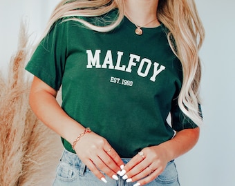 Malfoy T-Shirt, Dramione Lover Shirt, Serpent Tee, Green House Shirt, Universal Shirt, Dark Arts TShirt, Pottery Shirt, College Style Malfoy
