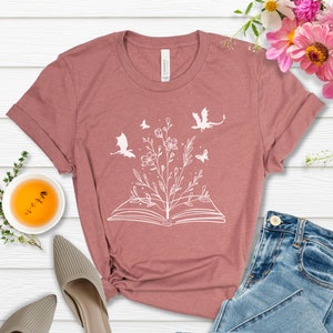 Book Dragon Shirt, Fantasy Book Lover Gift, Gift for Bookworms, Reader Shirt, Reading Gift, Book Club Gift, Librarian Gift, Dragon Gift