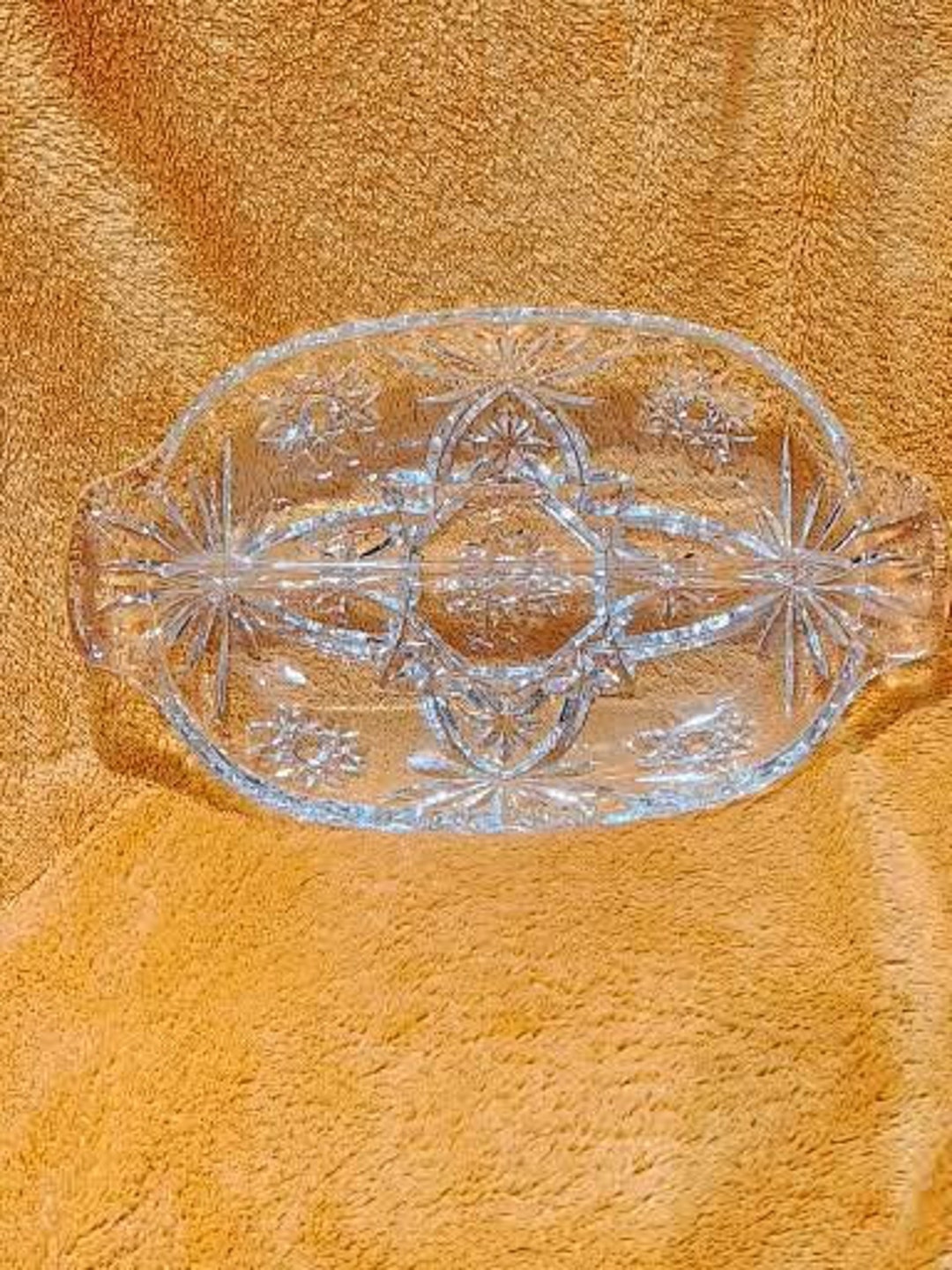 Vintage Divided Relish Dish Star Pattern Etsy