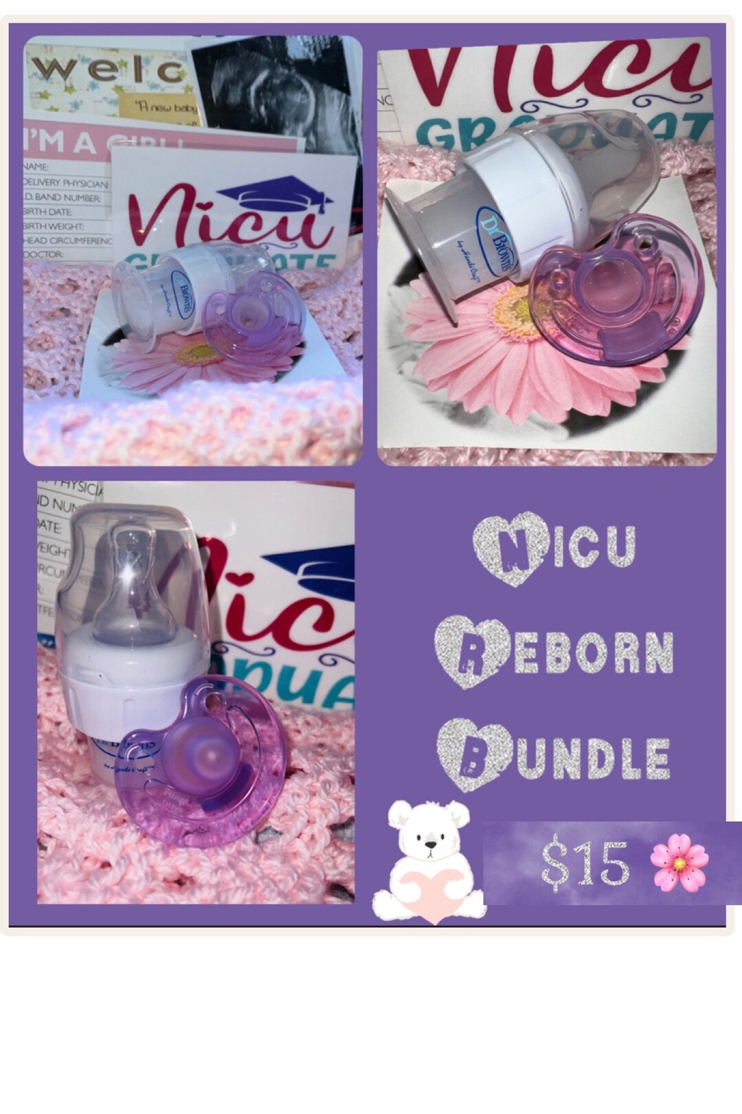 NICU Preemie Bottle and Pacifier Bundle for Reborn and Etsy