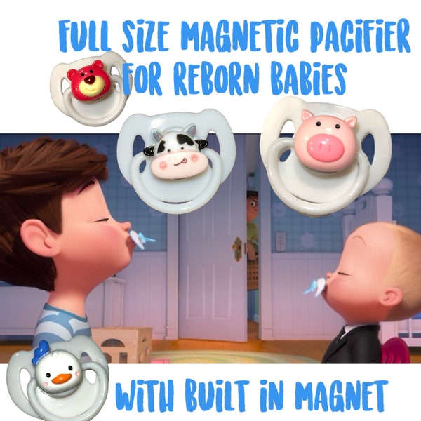 Full Size Magnetic Pacifier for Reborn Babies with Built in Magnet for convenience