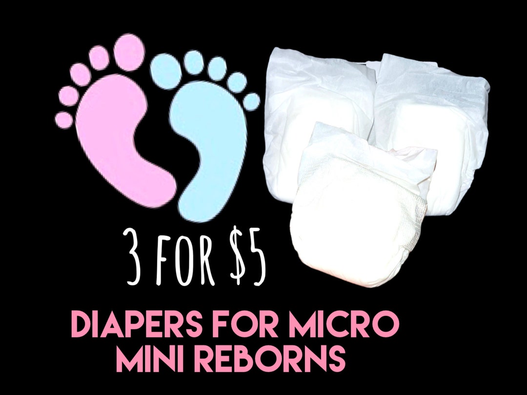 Micro Mini 3 Preemie Diapers for Reborns and Silicone Babies. Etsy