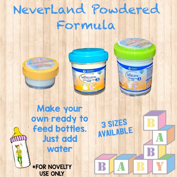Fake Powdered Formula For Reborns, Silicone, Baby Alive and more. 3 sizes available
