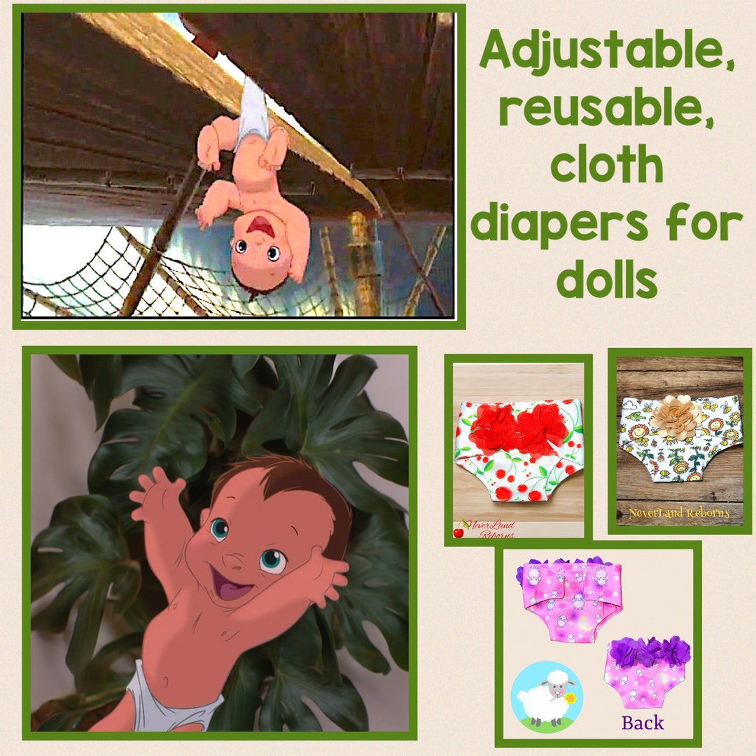 Adjustable Cloth Diapers for Baby Alive, Reborns, Minikane, Bitty Baby ...