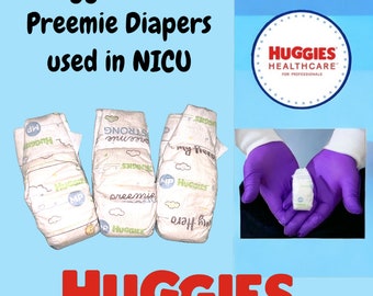 Micro Preemie Diapers by Huggies. Used in NICUs. Includes 3 diapers