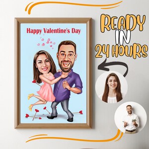 Custom Couple Cartoon Portrait, Couple Portrait, Couple Gift, Couple Caricature, Family Portrait, Custom Caricature, Anniversary Gift