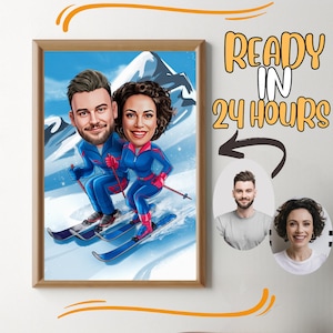 Custom Couple Cartoon Portrait, Couple Portrait, Couple Gift, Couple Caricature, Family Portrait, Custom Caricature, Anniversary Gift