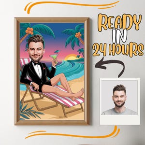 Personalized James Bond Caricature Portrait: Custom Funny Drawing (Digital)