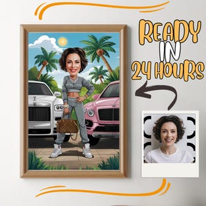 Custom Female Boss Cartoon Portrait: Unique Caricature Art (Digital)