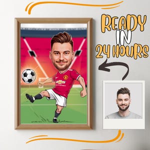 Personalized Soccer Player Cartoon Portrait: Custom Caricature Gift (Digital Download)