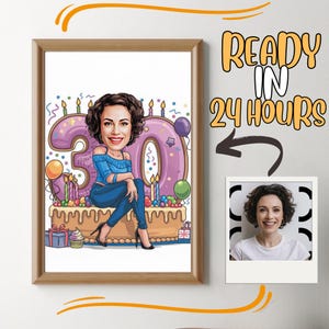 Caricatura de cumpleaños número 30, día especial, foto a caricatura, regalo de cumpleaños para niñas, damas, mujeres, hombres, niños, caballeros, caricatura de foto