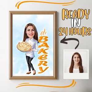 Retrato de Chef Personalizado: Presente de Caricatura Personalizado (Download Digital)