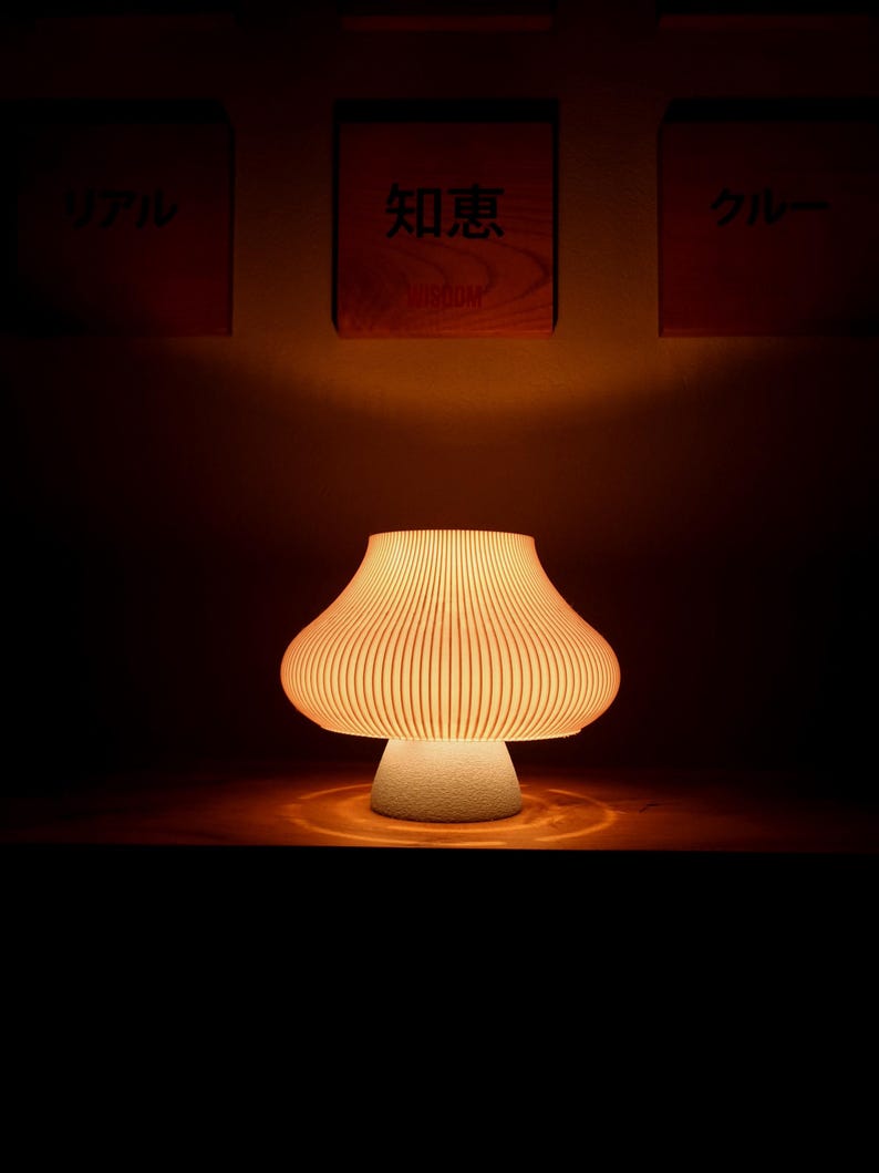 Lámpara de hongo impresa en 3D: luz nocturna LED moderna, decoración ecológica
