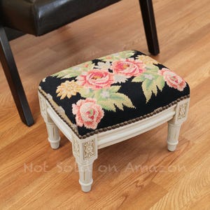 Needlepoint Upholstered Footstool