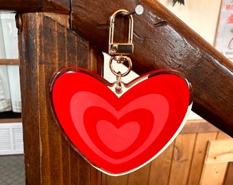 Retro Heart Acrylic Keychain