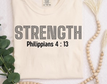 Filipenses 4:13 Camiseta con colores reconfortantes - Camiseta cristiana inspiradora