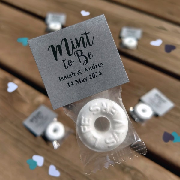 Custom Wedding Mints - Kraft Gray, Mint To Be, Wedding Favors, Wedding Candy, High Quality, Personalized, DIY Tags or Kit