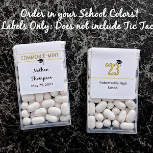 Graduation Commence-mint Tic Tac Labels: Personalized in School Colors ...