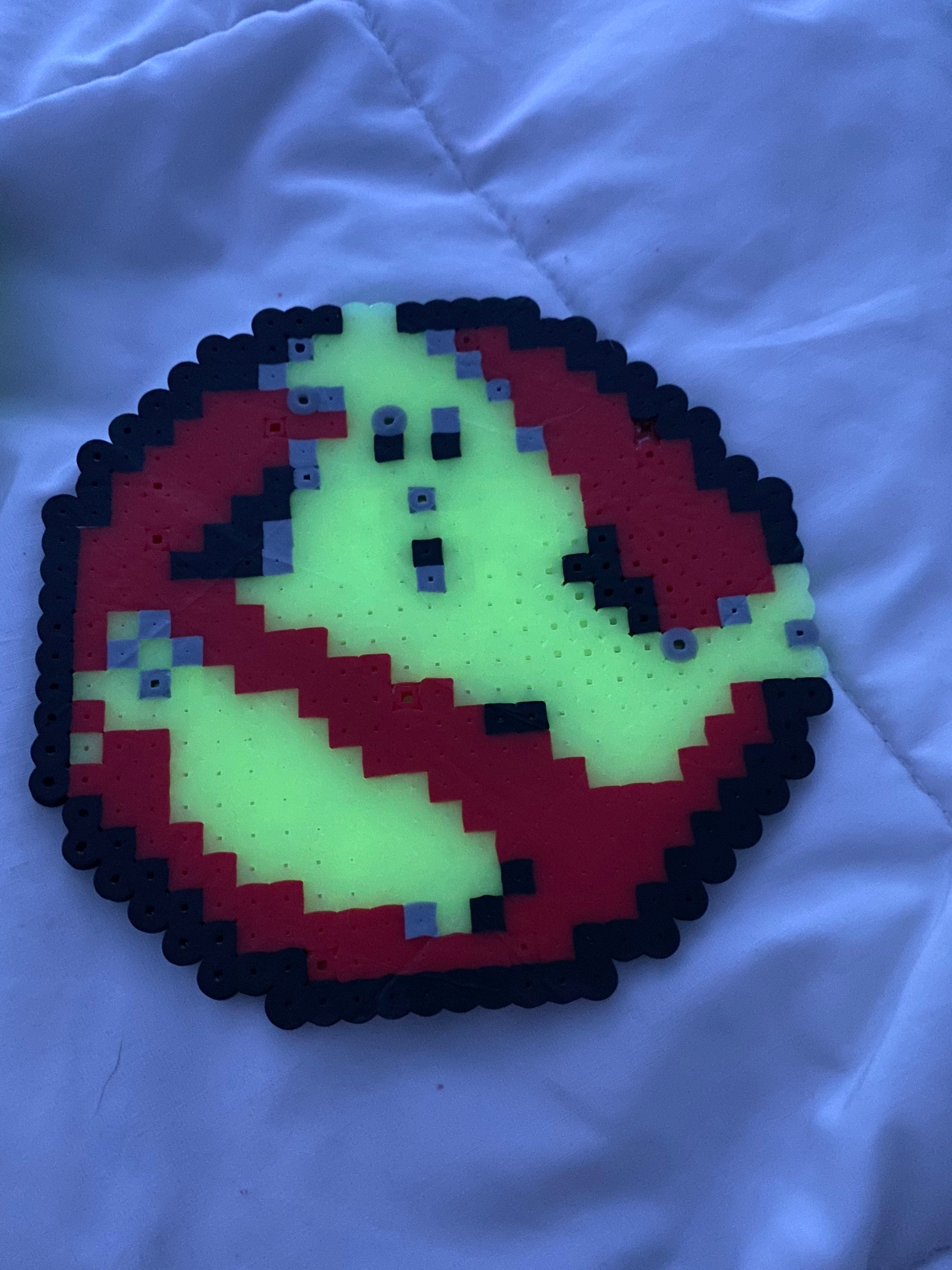 Ghostbusters Glow in The Dark Perler | Glow in The Dark Perler | Halloween Perler 