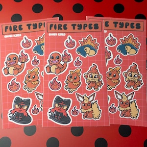 Fire type Sticker Sheet