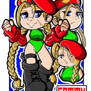 Cammy Street Fighter glossy MIni print 5x7 inches