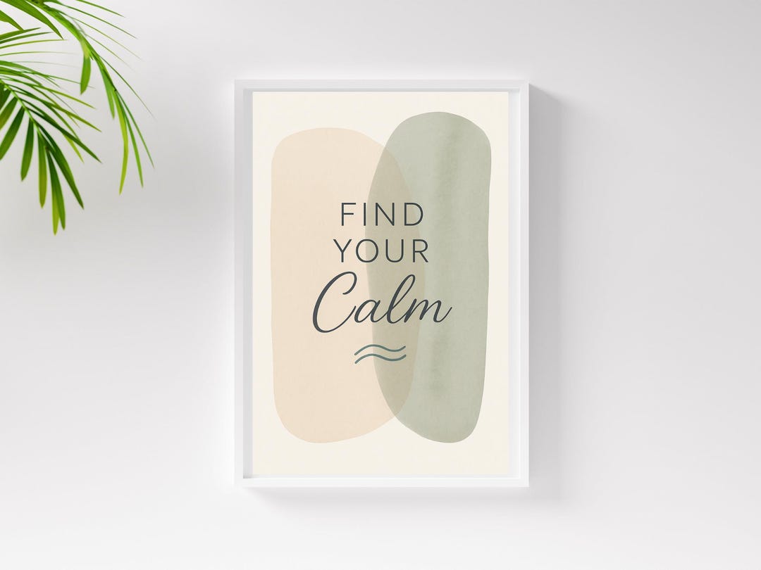 Find Your Calm Wall Art Printable – Minimalist Meditation Quote ...