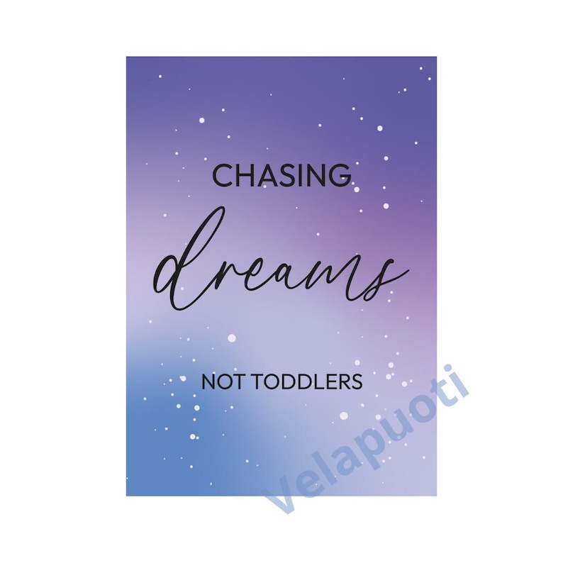 Vela-aiheiset postikortit, 4 vaihtoehtoa Chasing Dreams