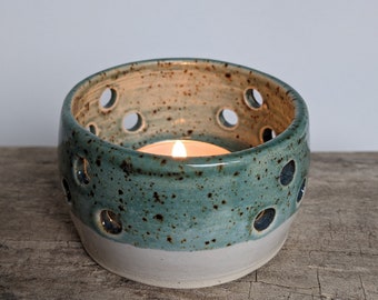 Ceramic tea light candle holder or votive, handmade, gift idea