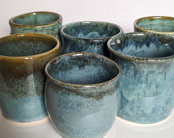 Ceramic tumbler cups, handmade stoneware pottery - 6 to 8 ounce size