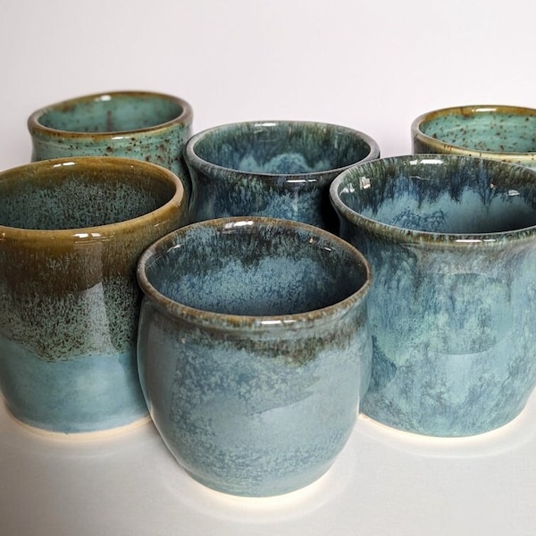 Ceramic tumbler cups, handmade stoneware pottery - 6 to 8 ounce size