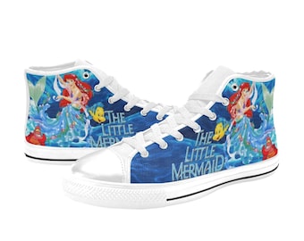 Scarpe da ginnastica personalizzate in tela alte con la Sirenetta
