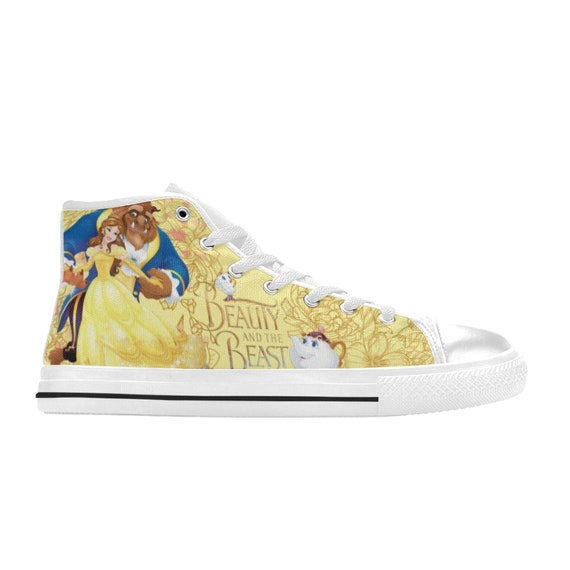 Beauty and The Beast Inspired High Top Canvas Shoes Custom Both for Men and Women Idea for Birthday Wedding Girlfriend Others