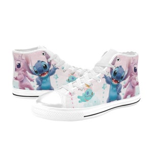 Scarpe da ginnastica personalizzate in tela con cuciture alte