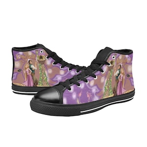 Rapunzel inspirierte High Top Canvas Schuhe für Männer und Frauen, Idee für Geburtstag, Hochzeit, Freundin, Freund Geschenke