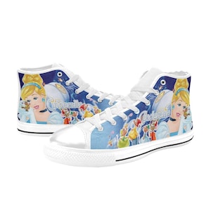 Cinderella Canvas High Top Shoes Custom Birthday Wedding Gifts