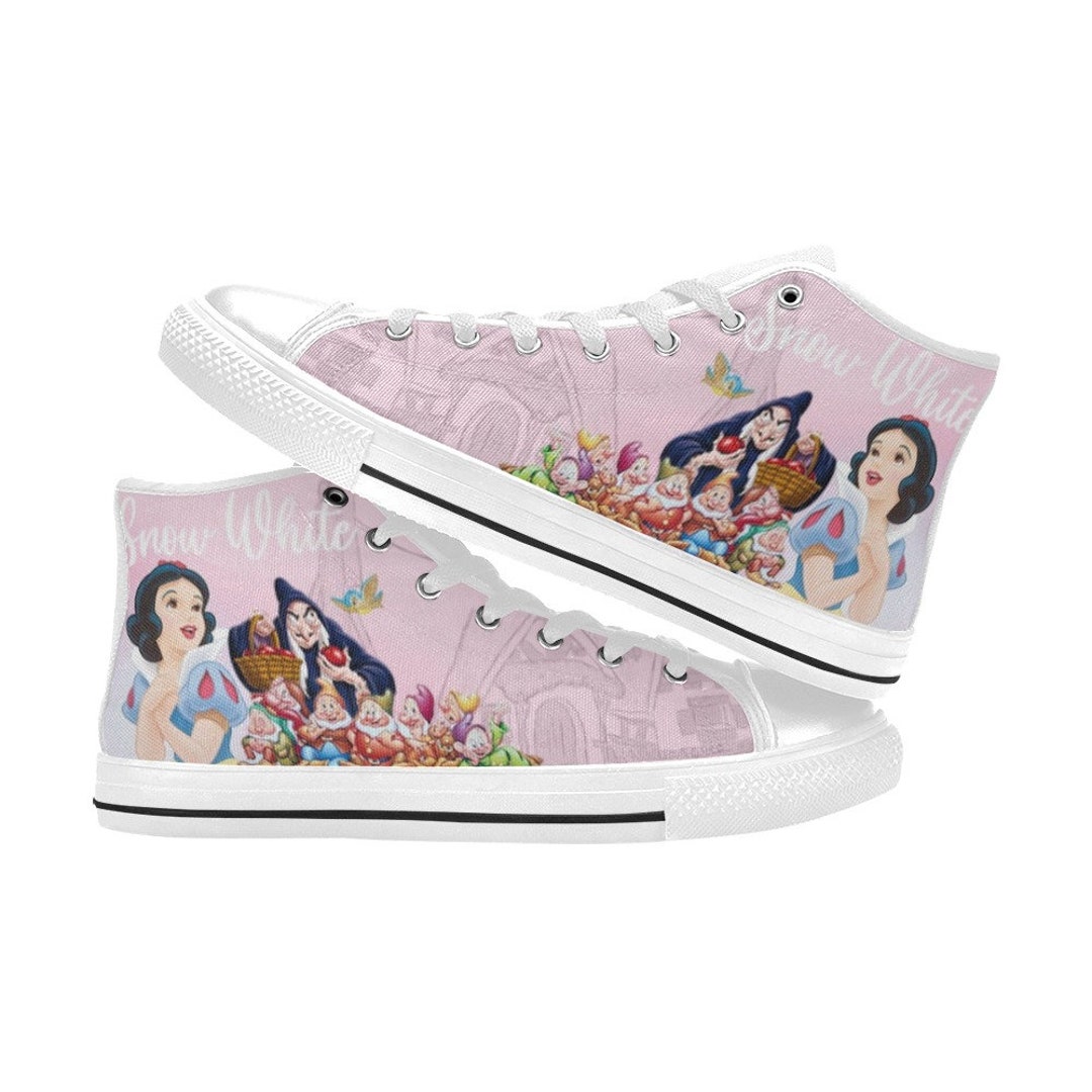 Snow White Canvas High Top Shoes Custom Design