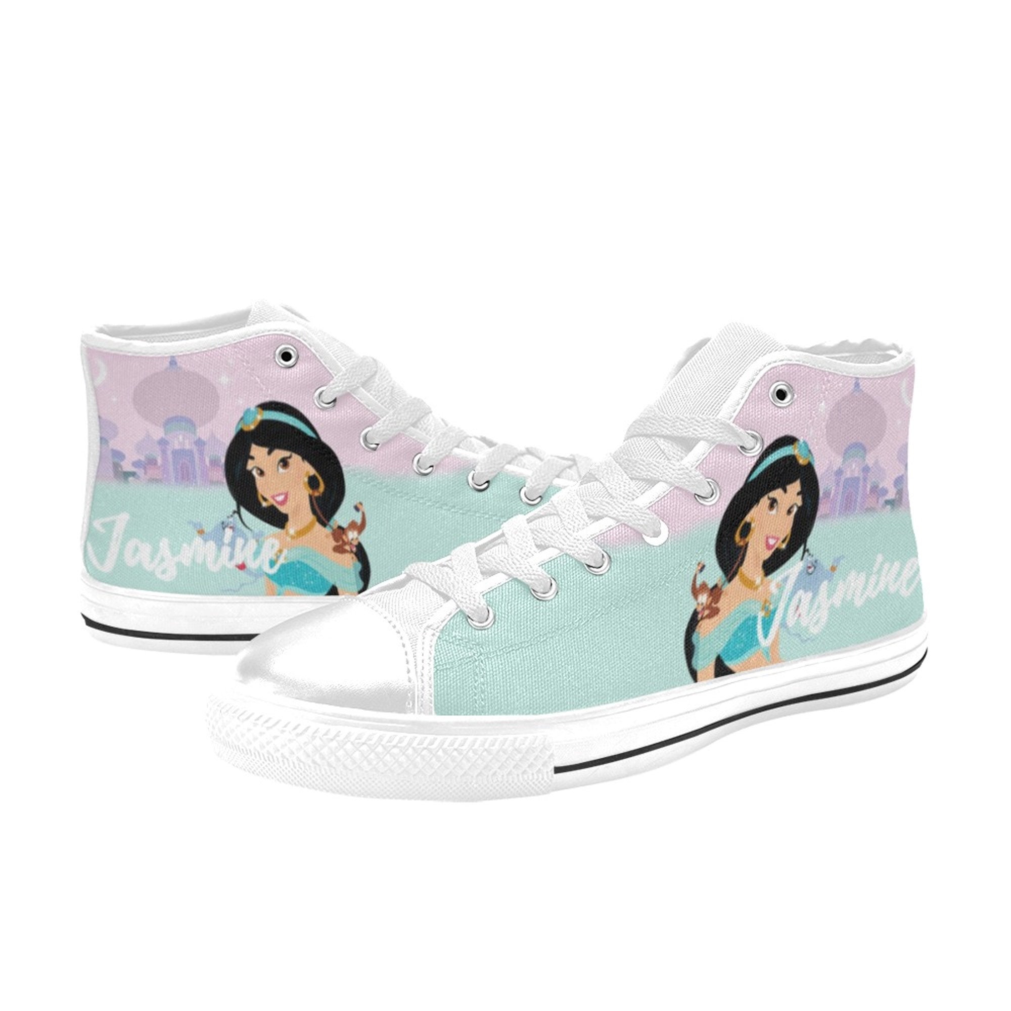 Princess Jasmine Inspired High Top Canvas Shoes Custom Both for Men and  Women, Idea for Birthday, Wedding, Girlfriend, Boyfriend Gifts - Etsy