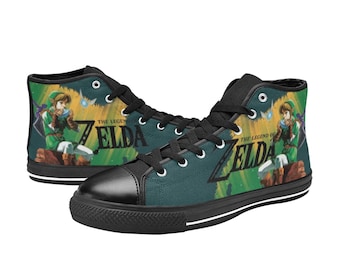 The Legend of Zelda Inspired High Top Canvas Shoes Custom Both for Men and Women, Idea for Birthday, Wedding, Girlfriend and Others