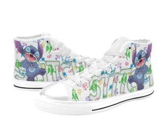 Stitch High Top Canvas Shoes Custom Sneakers