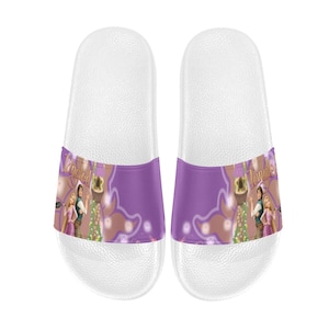 Tangled Rapunzel Custom Slide Sandals Unisex For Boyfriend or Girlfriend Gift, Birthday Gift, and Others