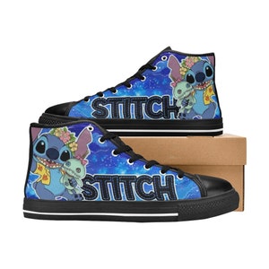 Scarpe da ginnastica personalizzate in tela con cuciture alte