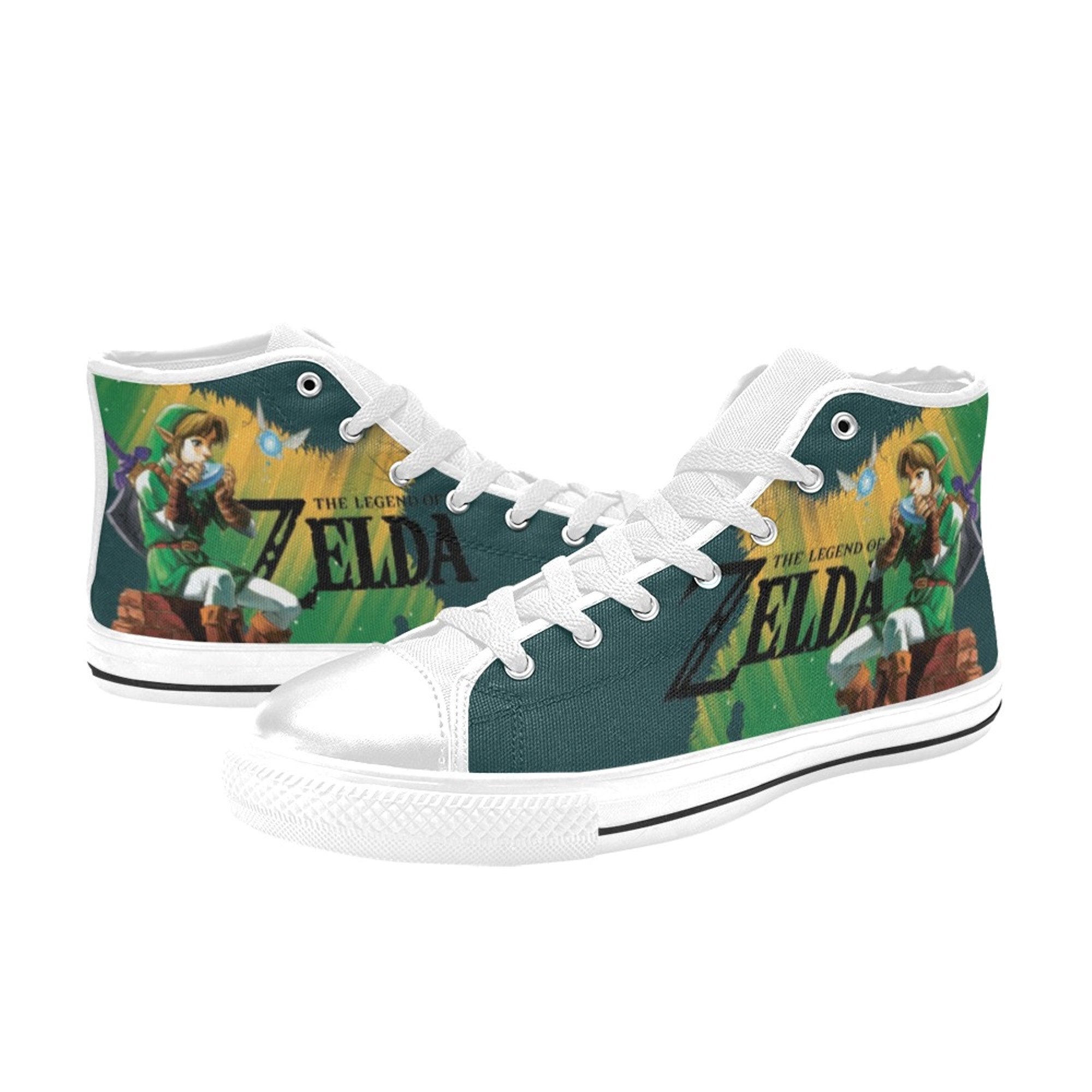 Discover The Legend of Zelda Inspired High Top Canvas Shoes Custom Both for Men and Women