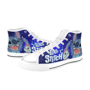 Scarpe da ginnastica personalizzate in tela con cuciture alte